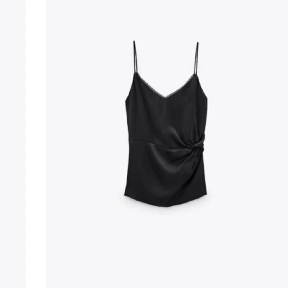 Zara black silky tank top - Picture 2 of 2